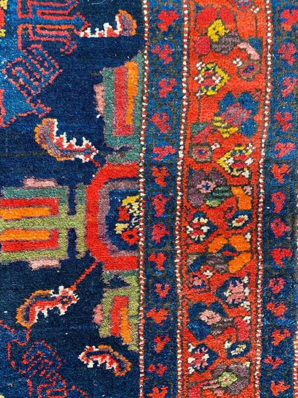 Carpet old Persian Malayer corridor 109x525 cm
