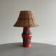 Vintage ceramic lamp from West Germany "Fat Lava" and rattan.