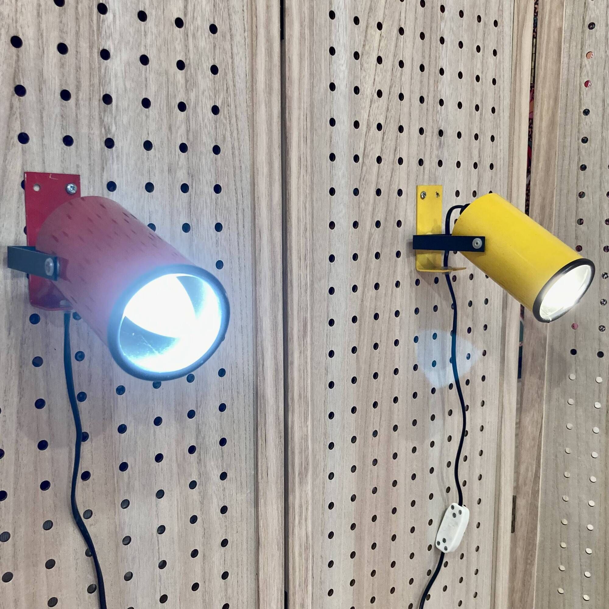 Pair of wall lights 1950 industrial design.