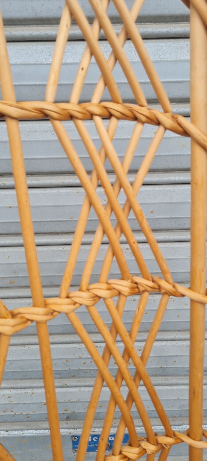 Fauteuil en rotin et osier vintage