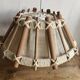 Large Scandinavian pendant light, natural wood, jute, wool, 70s