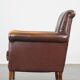 Dark brown cow leather English style armchair