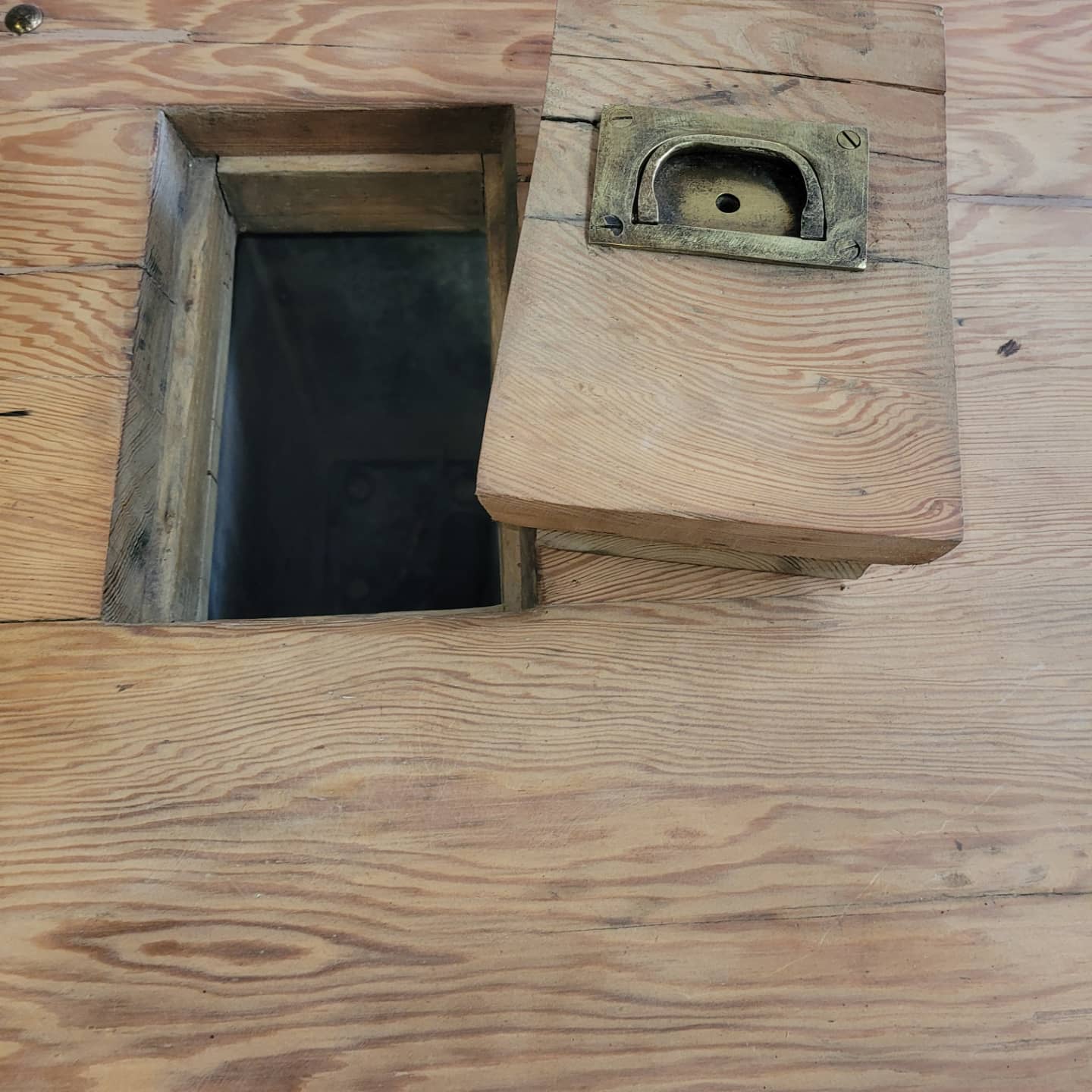 Antique cooler with a door