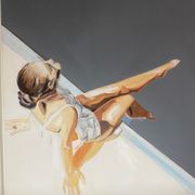 Peinture femme assise
