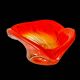 Large vintage orange blown glass ashtray