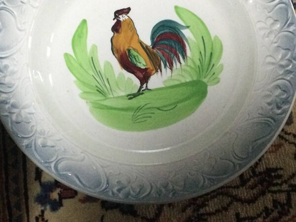 Plat art nouveau 1908-1932 décor coq