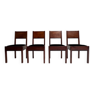 Ensemble de 4 chaises de salle à manger de l'école de La Haye par Muntendam pour LOV, années 1920