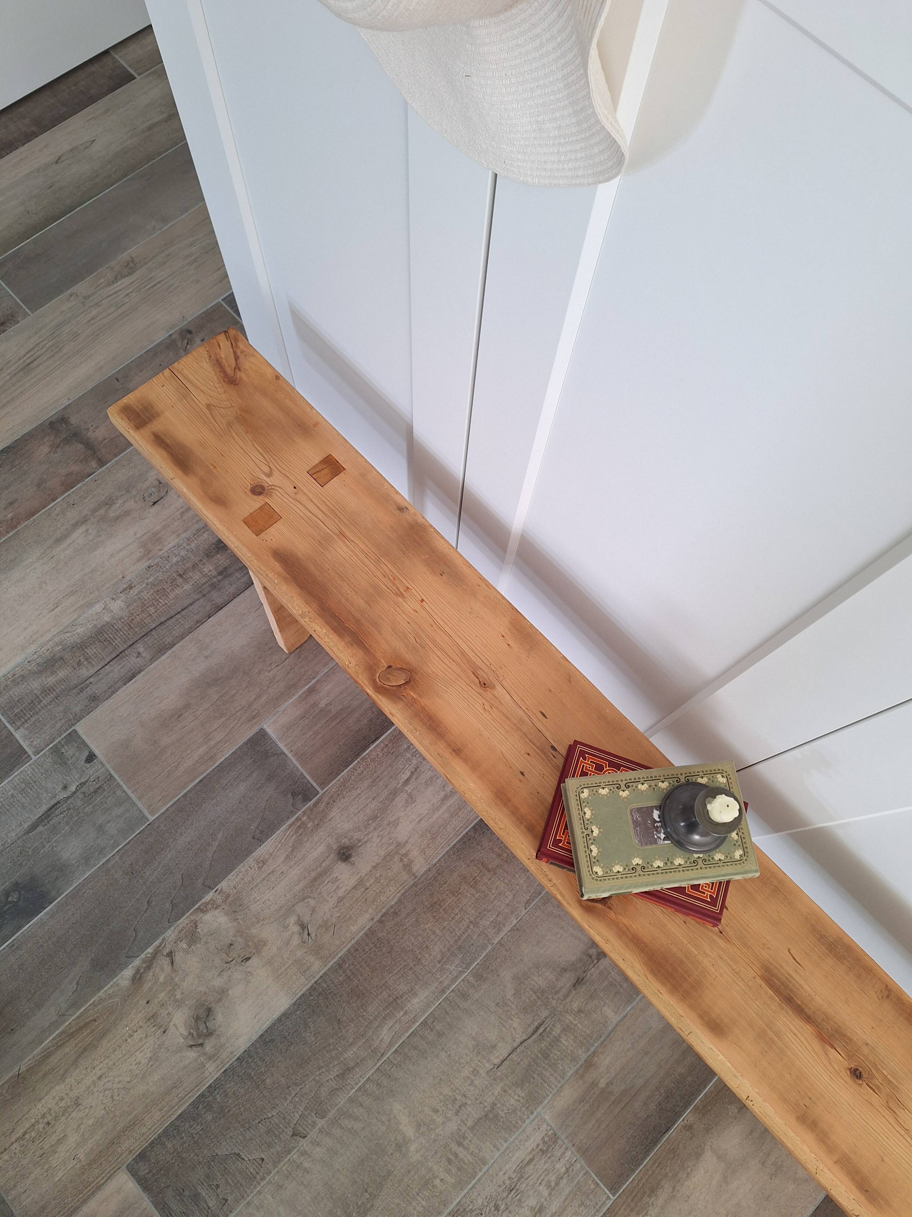Large antique farmhouse bench in solid wood – 200 cm