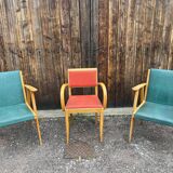 Set of 3 vintage 50s armchairs – Scandinavian design