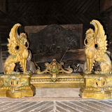 Chenets bronze griffins