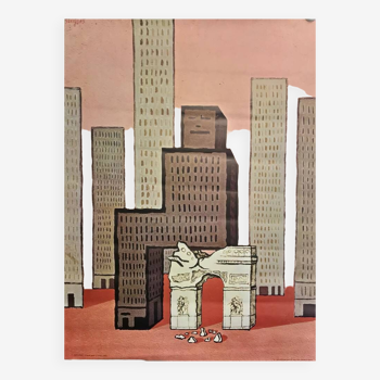 Affiche original Prends Garde à la Tour 1974 par Raymond Savignac - Petit Format - On linen