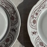 Set of 6 vintage dessert plates made in Poland with a plant motif.