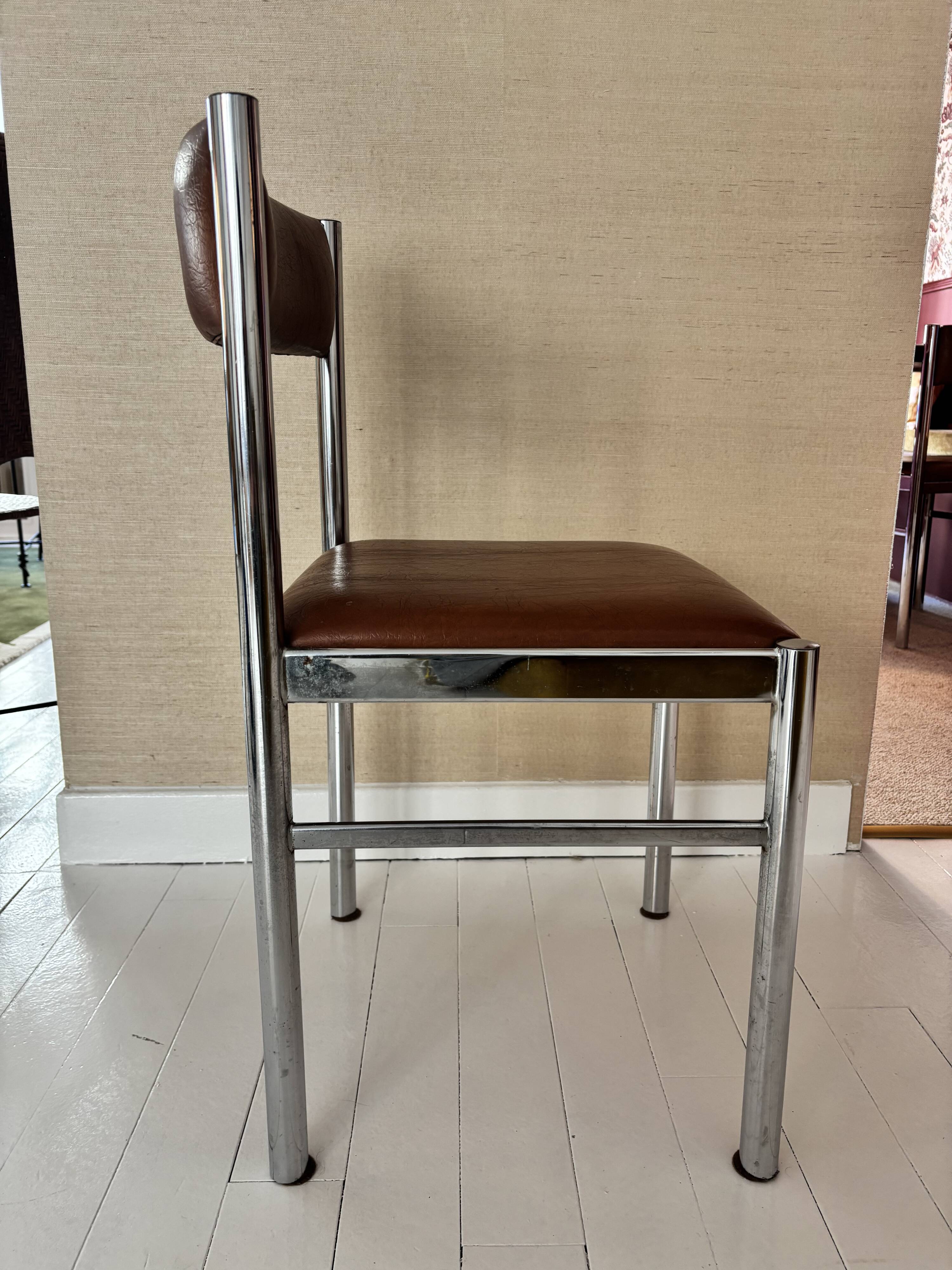 Chrome and leather chair