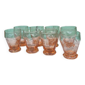 Pink art deco glasses