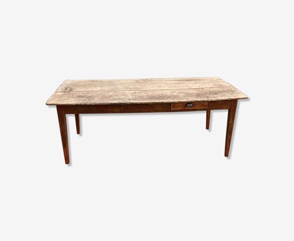 Ancienne table de ferme pieds fuseaux