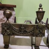 Pair of bronze andirons from the Empire period