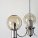 Three-branched chandelier, in chrome and smoked glass globes, Design, 1970