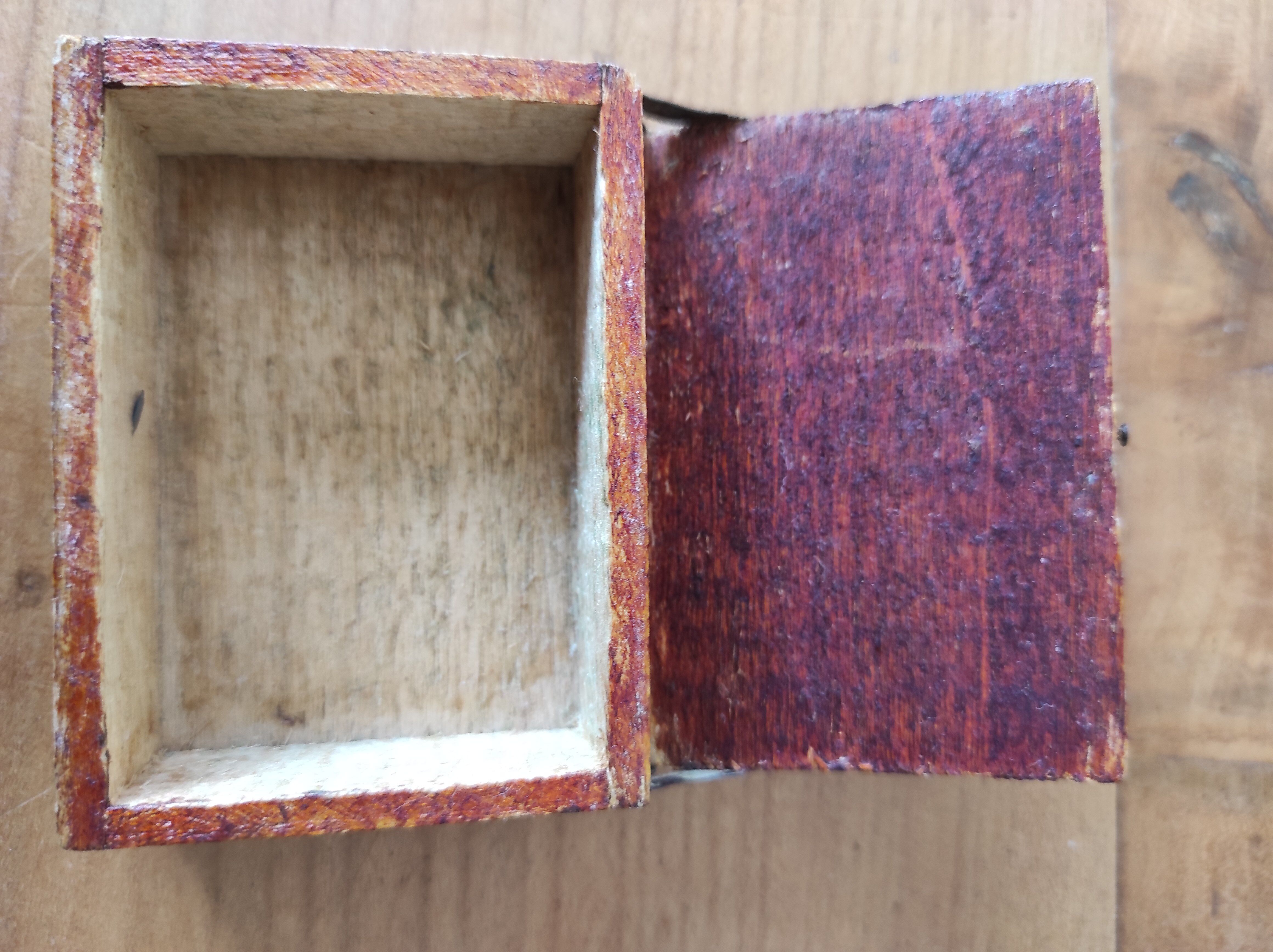 Wooden box decorated badge and unicorn