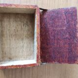 Wooden box decorated badge and unicorn