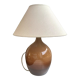 Stoneware lamp and linen lampshade 50s-60s
