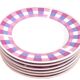 6 small porcelain plates/saucers with checkered pattern
