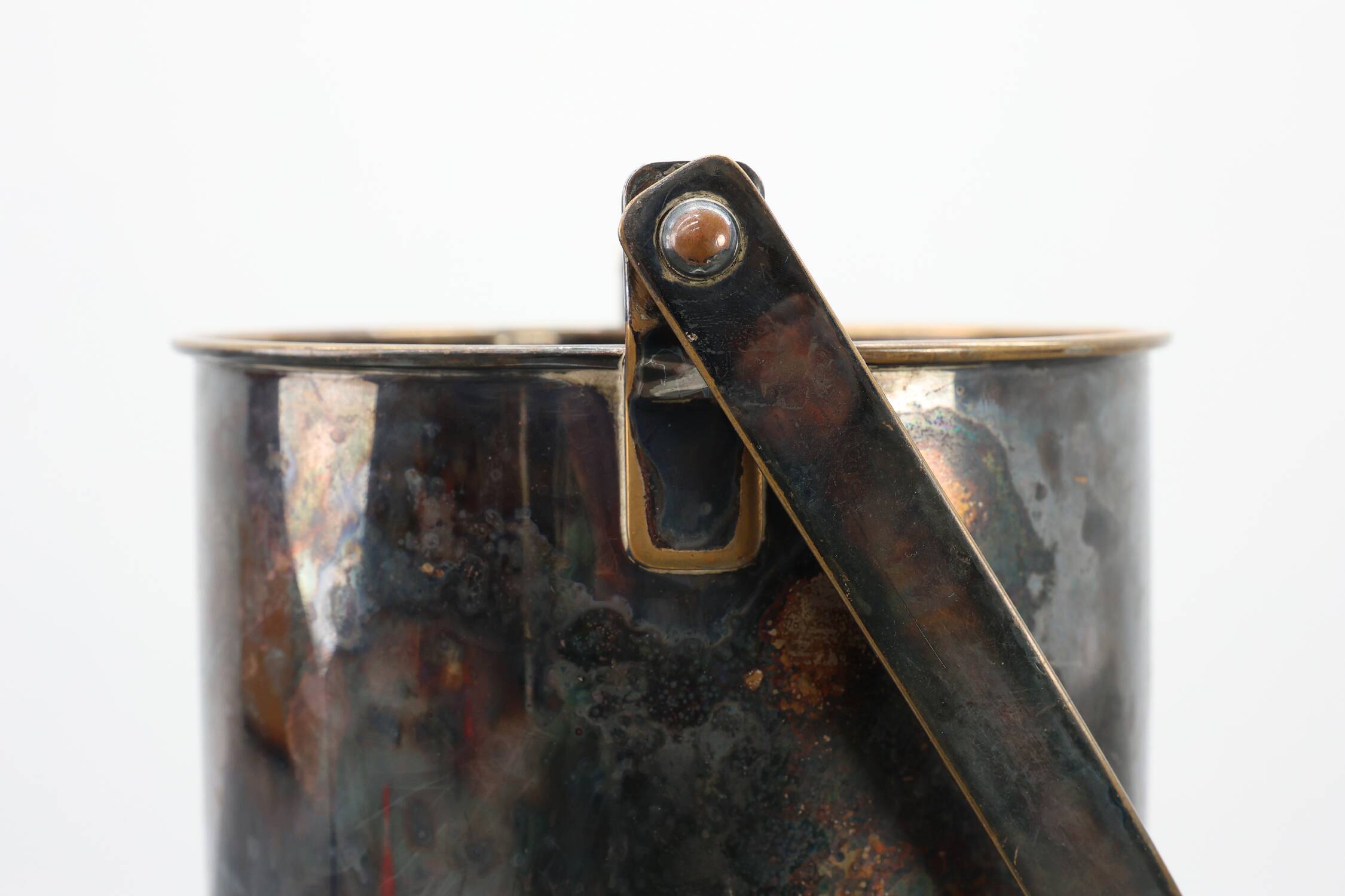 Art Deco silvered copper Champagne bucket on stand, France 1910