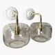 Set of two vintage smoked glass wall lights