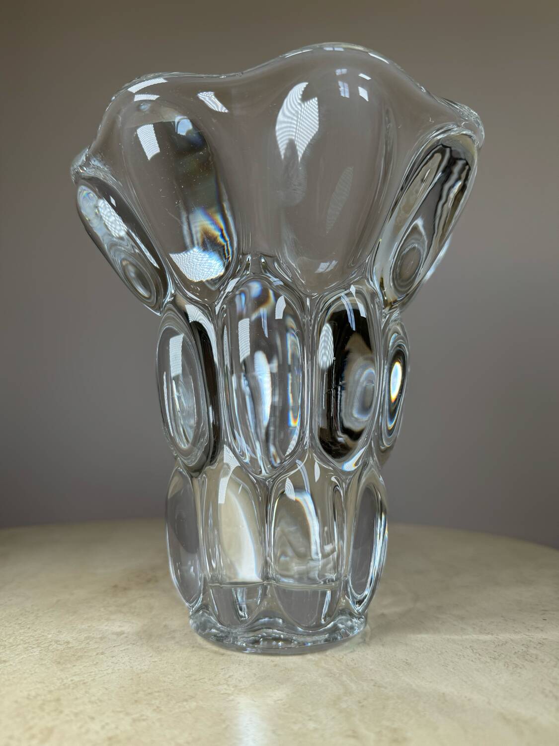 70s crystal vase