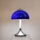Vintage blue acrylic and chrome mushroom table lamp - Germany Space Age
