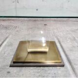 Coffee table in brass and lucite year 1970