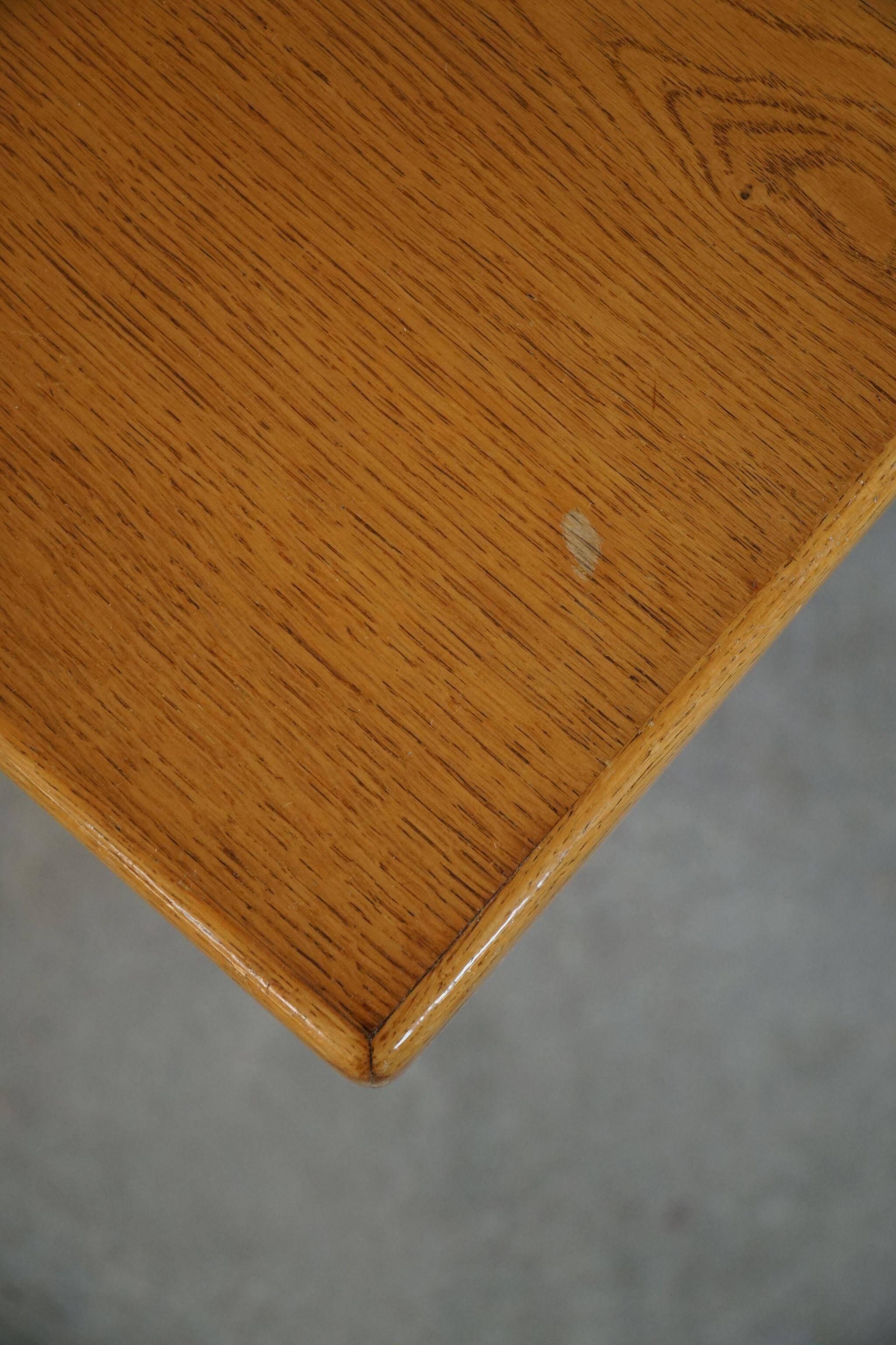 Mid-century brutalist dining table, made of oak, Danish craftsmanship, 1950s.