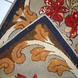 Tapis Hooked Antique Américain, Début XXe Siècle, Motifs Floraux