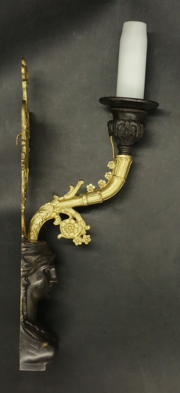 Pair of caryatid sconces Empire style early nineteenth century