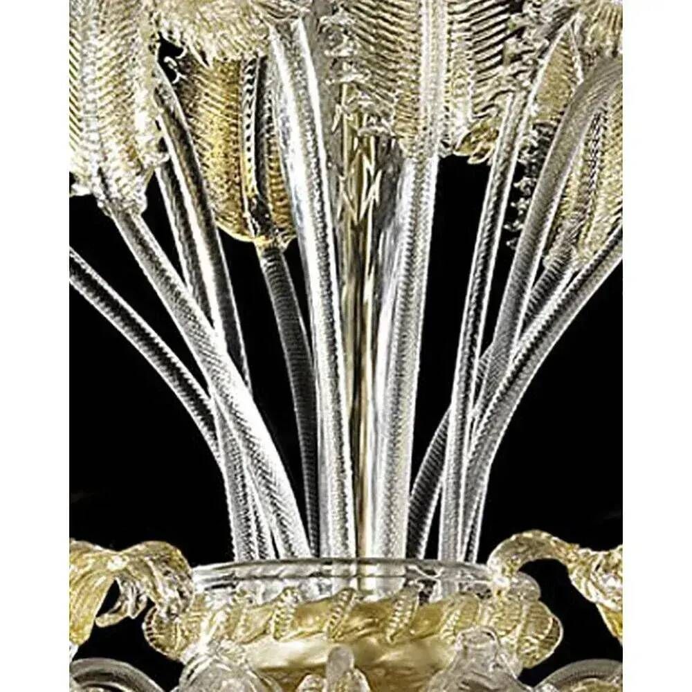 Venetian Cà Rezzonico Floral Gold Murano Style Glass Chandelier From Simoen