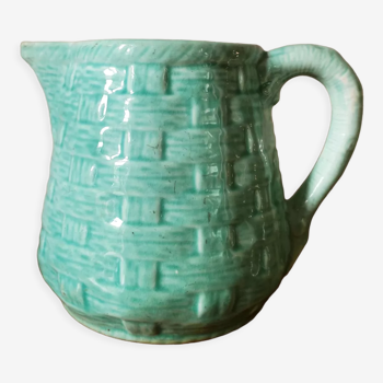 Light blue slip pitcher by Digoin