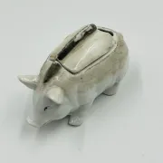 Moutardier vintage en porcelaine en forme de cochon