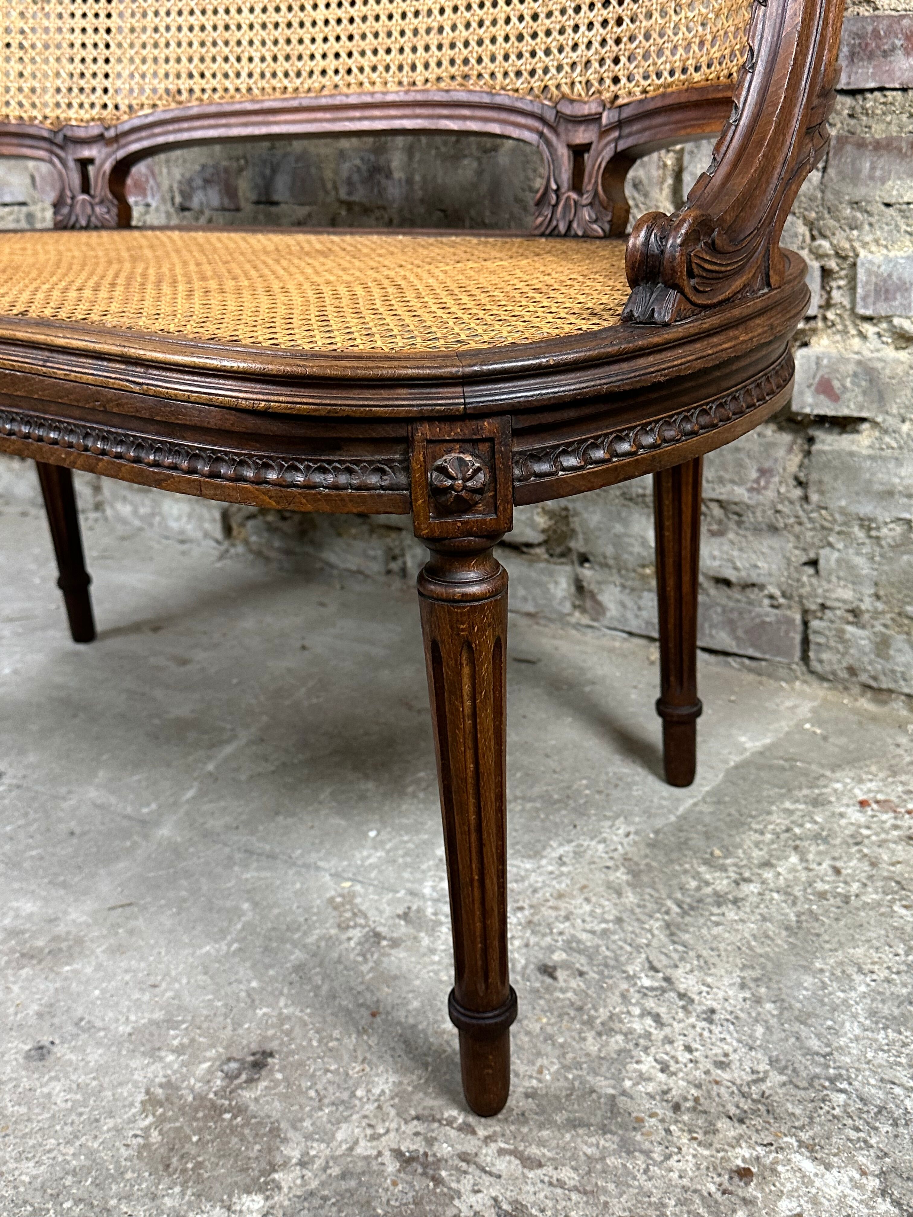 Louis XVI style basket bench