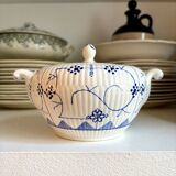 Sugar pot, Sarreguemines jar in white and blue earthenware, "Copenhagen" service - early 20th century