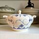 Sugar bowl, Sarreguemines earthenware jar in white and blue, "Copenhagen" pattern - early 20th century