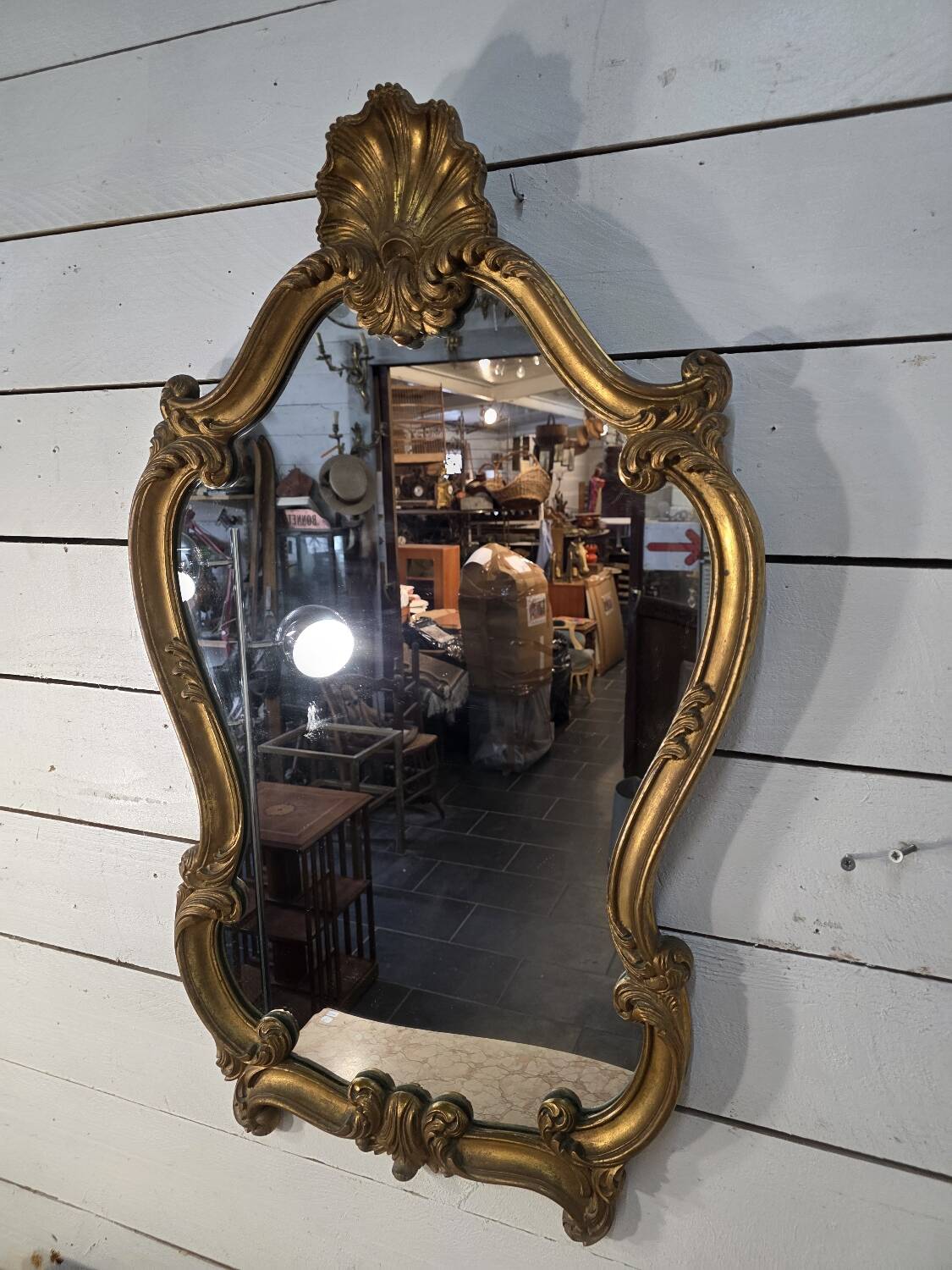 Louis XV style gilded mirror, mid-20th century, 89×54cm