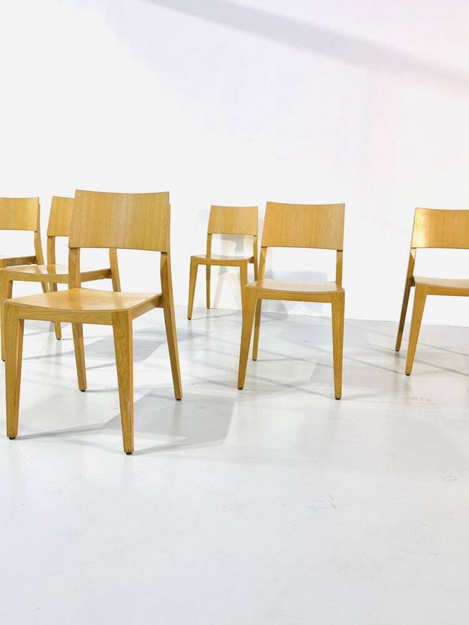 Danish beech dining chairs, 1980s, set of 6