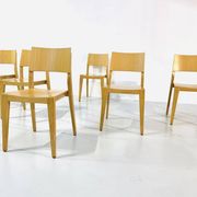 Danish beech dining chairs, 1980s, set of 6
