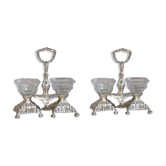 Pair of minerva massive silver salt shakers