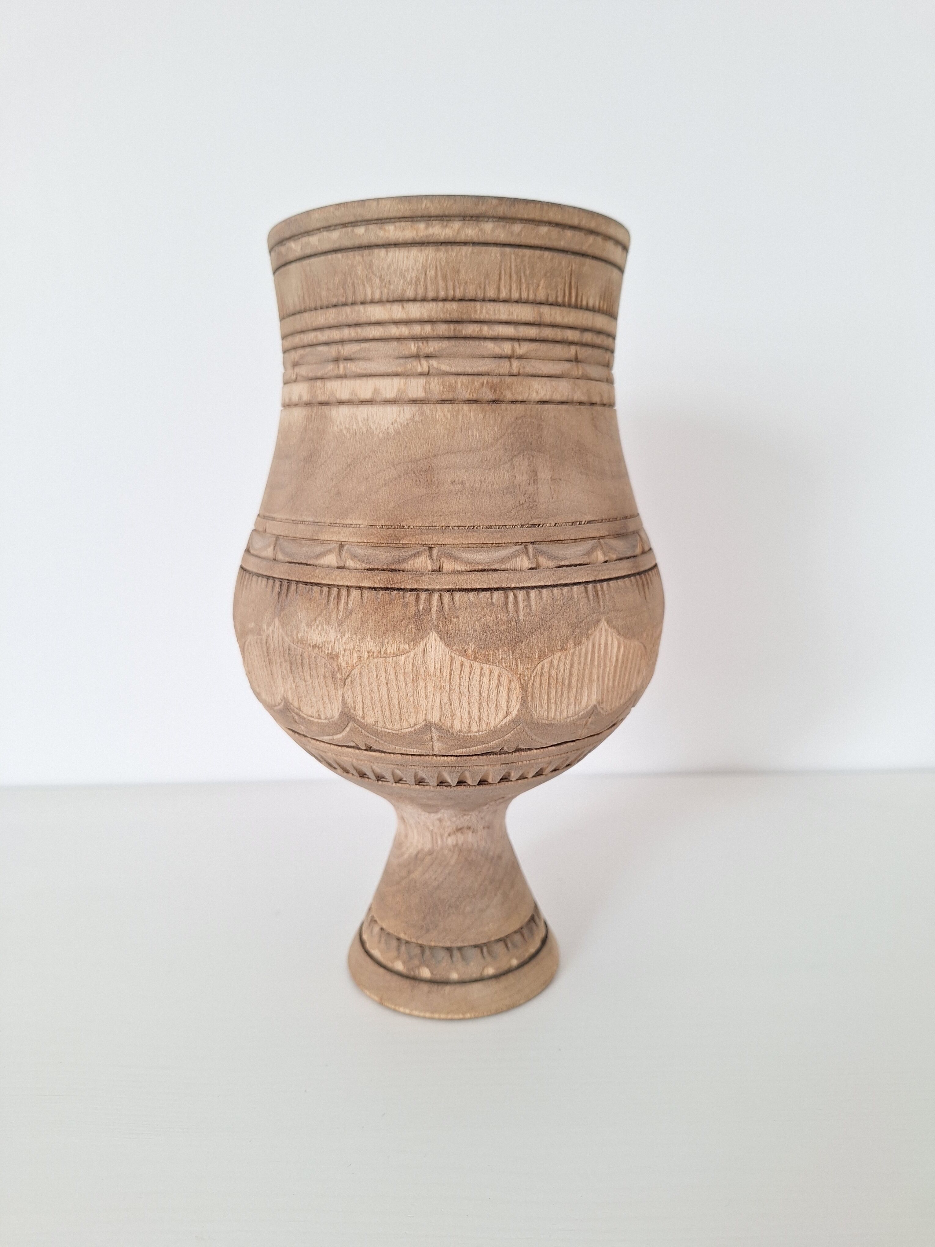 Bowl / Carved wooden vase