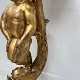 19th century gilded carved wooden presentation column