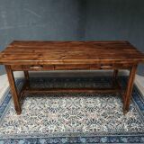 Old pine dining table with drawers