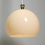 Large Czech Mid Century glass ceiling lamp with glass shade and glass rod