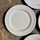 4 assiettes à dessert en faïence blanche