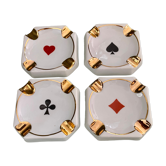 Ashtrays bridge, belote, poker, porcelain card games of Limoges