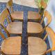 Set of 6 mismatched yellow bistro chairs
